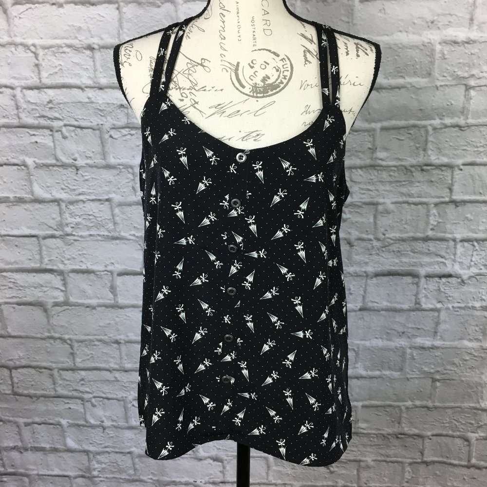 Charlotte Russe Black & Cream Umbrella Top Size M
